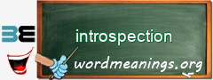 WordMeaning blackboard for introspection